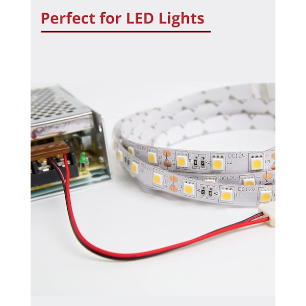 22 AWG elektrisk ledning - 20m 2-kjerne kabel for LED-stripe lys