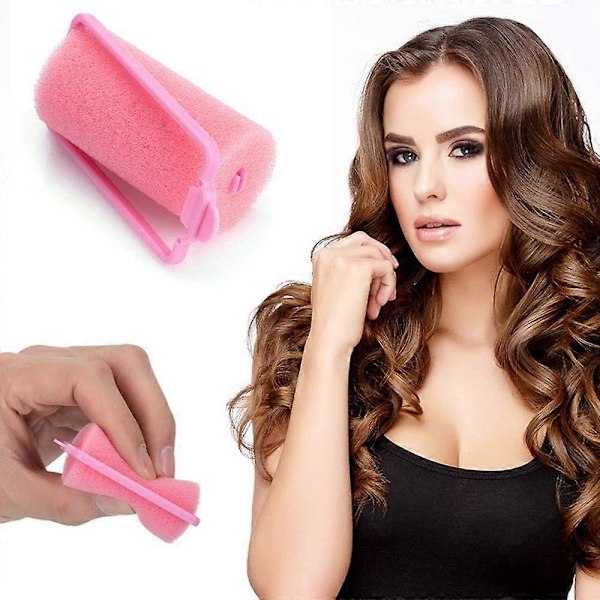 30 Stykker Skum Svamp Hårruller Pink Curlers Bløde Svamp Hårruller Styling Værktøjer Skader Ikke Hårfrisuren til Kvinder og DIY Børn (25mm)