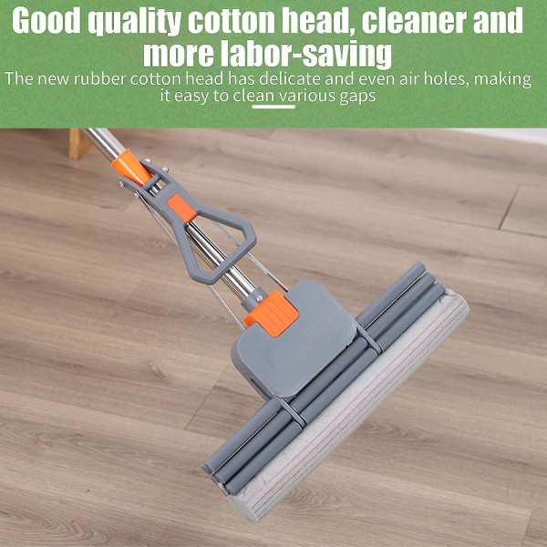 Mop for gulvrengjøring Kjøkken Hjem PVA Svamp Rulle Mop Hode Refills Mop Hode Foldet Svamp Utskiftning Hode Gulv Rullebørste Absorberende Svamp Hode