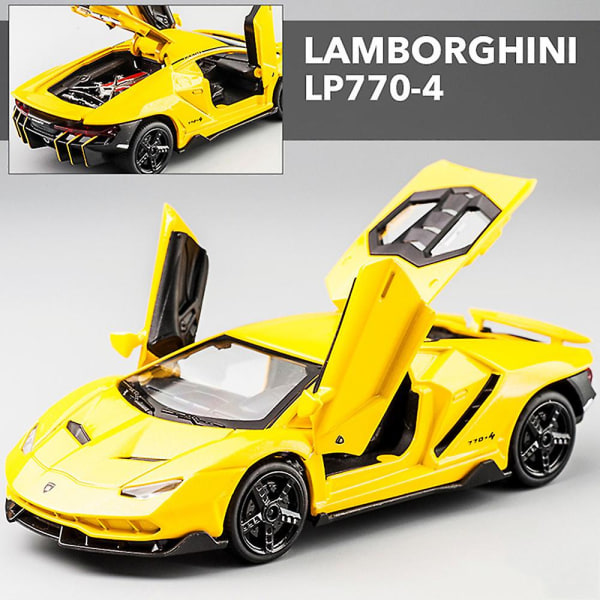 Modell av Lamborghini Alloy Sports Car, dess gjutna gjutna gjutna, Super Race, Lifting Tail, Hot Wheel, Barnpresenter, Lp770, 750, 1:32 A-LP770 MATTE BBLACK