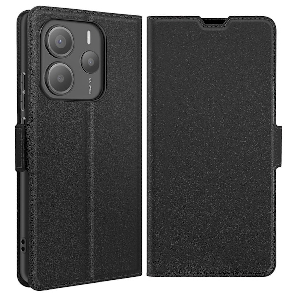 Etui til Redmi Note 14 5G med kortholder og magnetisk lukning, Sort