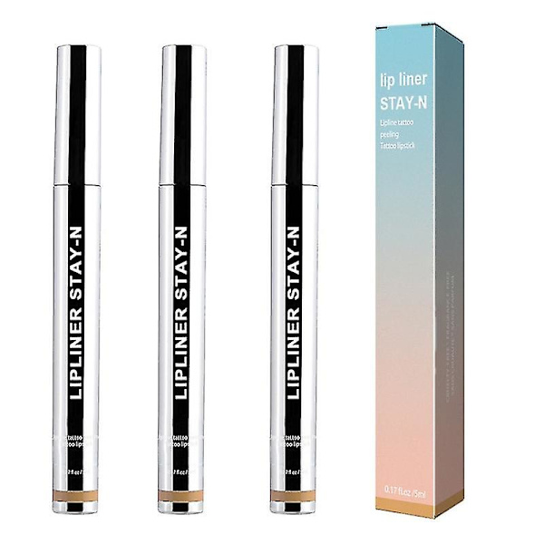 3 st Lip Liner Peel Off Läpptatuering Läppfärg Långvarig Hållbar Makeup Närande