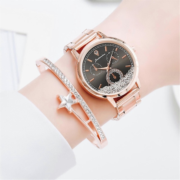 Dameur Luksus Rosaguld Ure Dame Casual Ur Med Armbånd Smykker