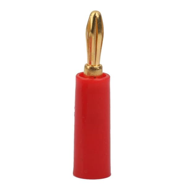 10 par 4 mm forgyldte bananstik (sort+rød)