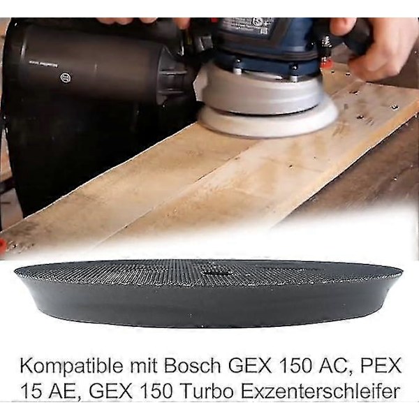 Slibeskive kompatibel med Bos-ch Gex 150 AC, PEX 15 AE, GEX 150 turbine orbital sander (diameter 150 mm, med skrue)