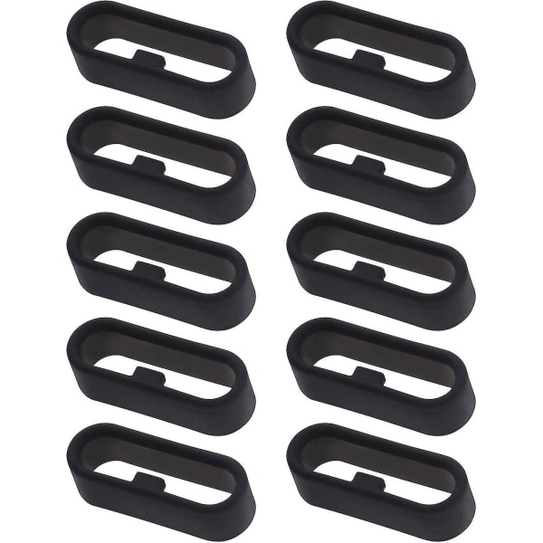 10 st handledsslingor, kompatibla med Garmin Vivoactive 3 & Music Secure silikonring - (svart)