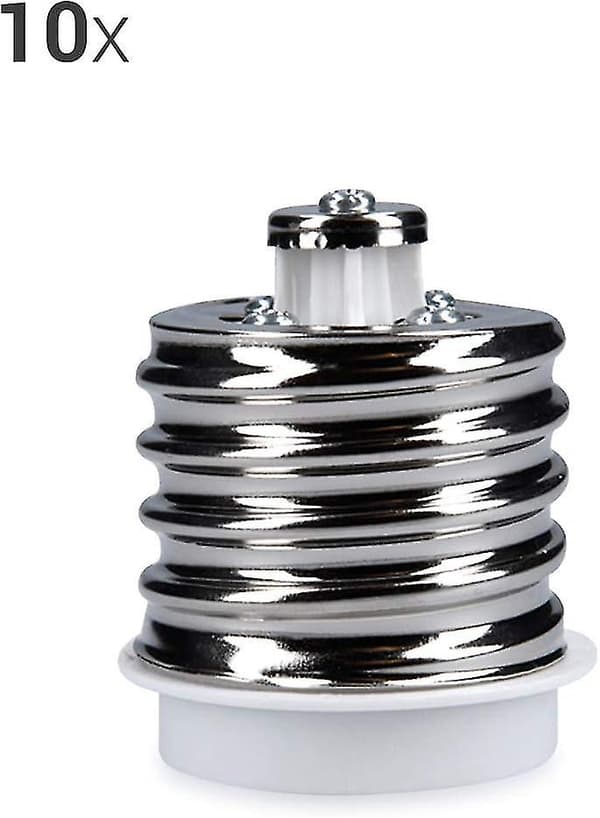 10x Sockeladapter - 10x E40 till E27 Sockelomvandlare - E27 Baslampahållare Adapter för Halogen LED-lampa
