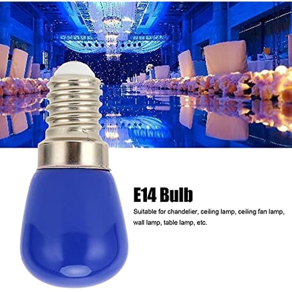 E14 LED-lampa, 3W glödlampa, 350lm glödlampor med 4 färger att välja mellan, för taklampa vägglampa kylskåpslampa (220-240v)(blå) Blue