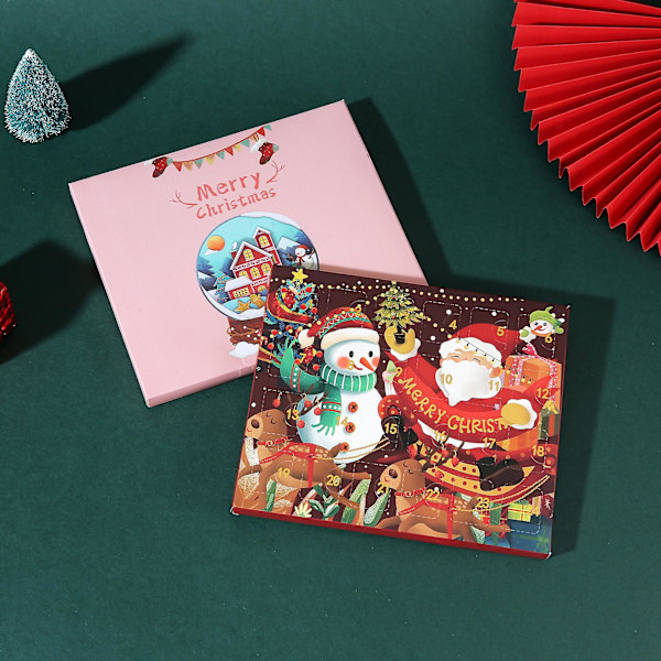 24-dagars nedräkningskalender Adventsöverraskning Blind Box Jul Charm Armband Barnpresent