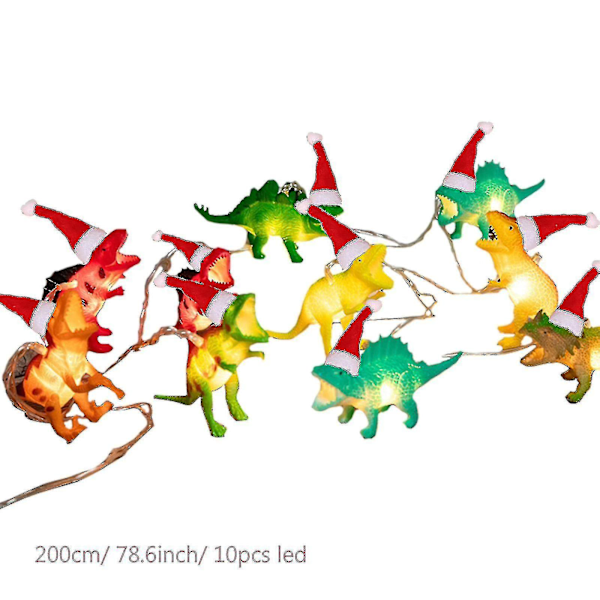 10 LED Dinosaur String Julepynt Lys Dinosaur Lys Nattlys For Barnas Soverom