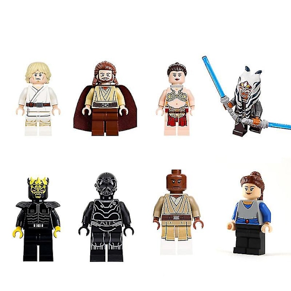 8-delt Star Wars Serie Luke Minifigur Samlet Byggeklodselegetøj Dukke Byggeklodselegetøj