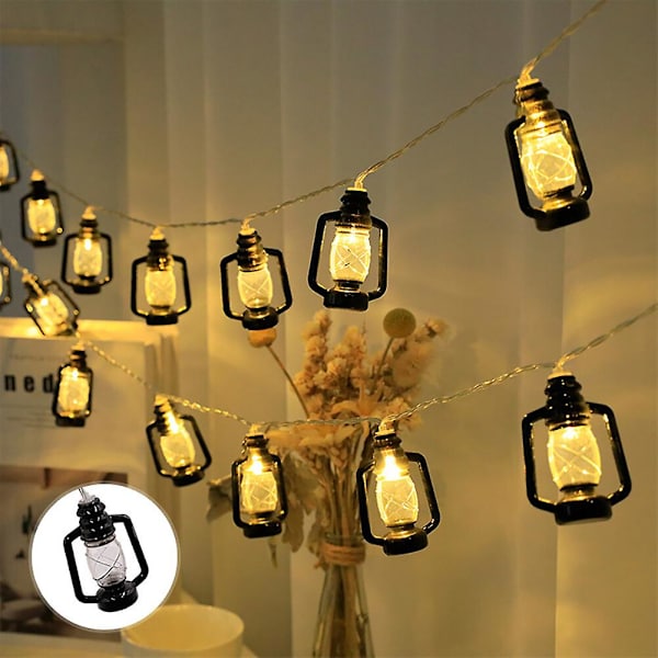 Mini Kerosene String Lights Retro Golden Palace Decorative Lights Led String Lights Indoor Outdoor String Lights för trädgård semester bröllop fest sovrum