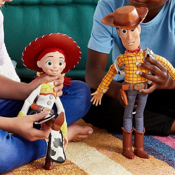 Butiks officiella Woody Interactive Talking Action Figur från Toy Story 4, 15 tum, innehåller 10+ engelska fraser, interagerar med andra figurer