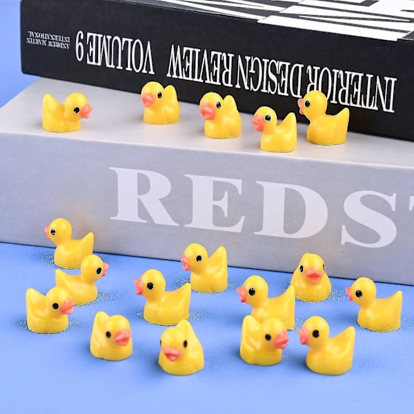 100 Miniatyr Andedyrfigurer, Små Andedyr i Harpiks, Miniatyr Andedyr i Harpiks til Håndverk, Miniatyrfigurer til Dekorasjon, til DIY-Potting Mikrolandskap