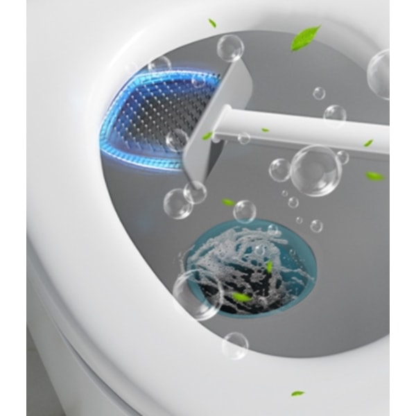 Toalettbørste Toalettbørste med hurtig tørkeholdersett for baderomstoalett Kompakt hvit