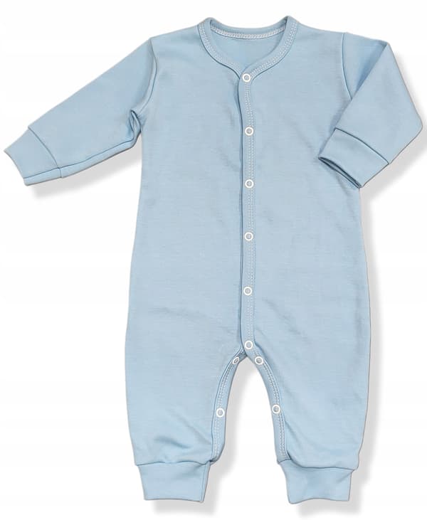 Sparkedress 56 knapper fotløs pyjamas lyseblå