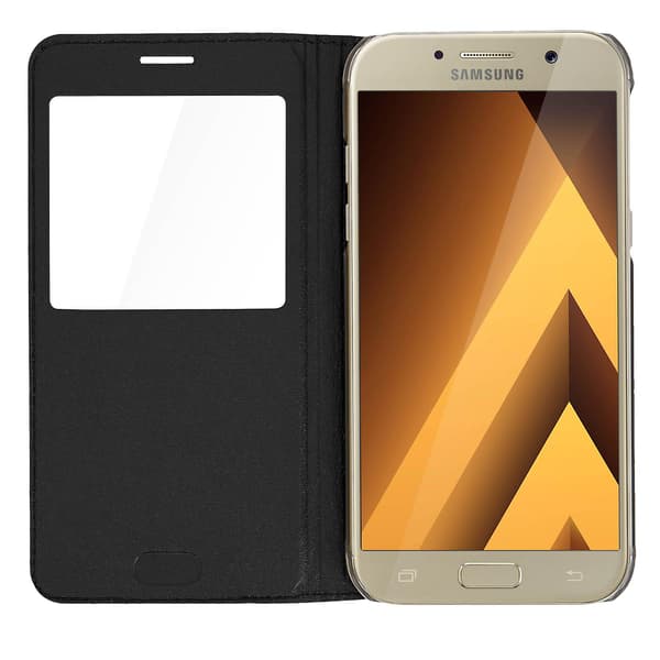 Clear View Cover til Galaxy A5 2017 Ultratynd - Sort