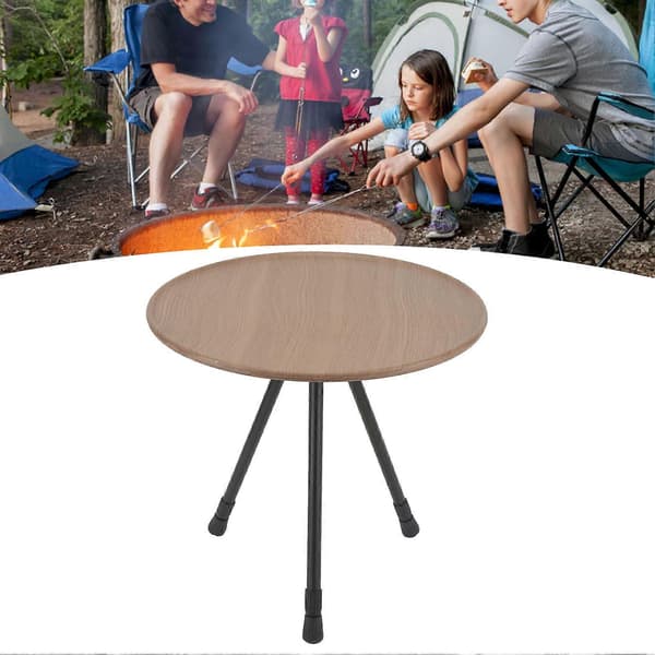 Vikbart Campingbord Runt Aluminiumlegering Lyftbart Portabelt Picknick Campingbord för Självkörande Husbilsutrustning