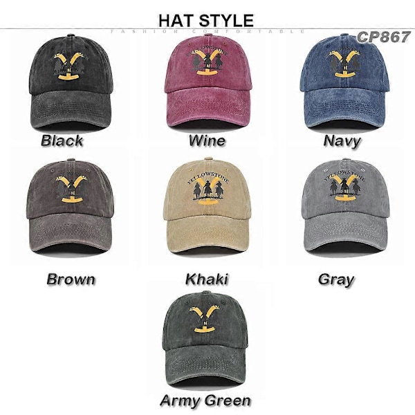 Europeisk og amerikansk Y-trykt baseballcaps YELLOWSTONE brodert caps vasket og gjort gammel buet brem caps Yellowstone caps