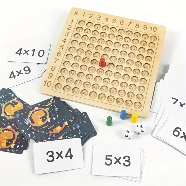 Trä Multiplikationsspel - Pedagogiska Leksaker för Barn över 3 År - Föräldra-Barn Spel för Lärande & Kul!