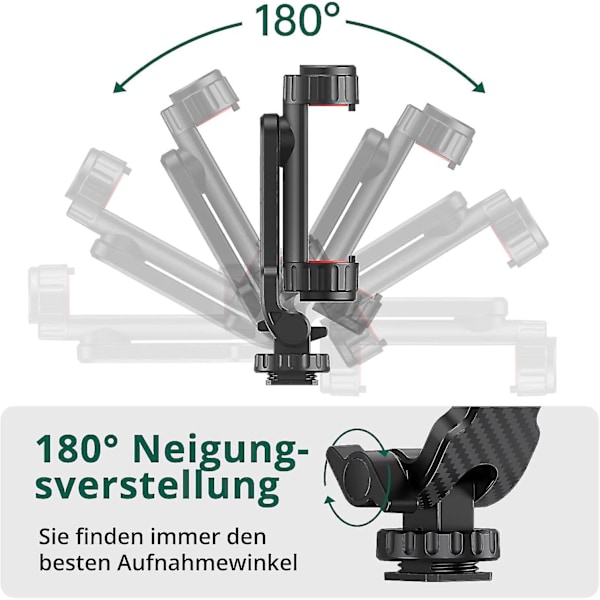 Stativfäste, Mobiltelefonhållare Stativ Med 2 Blixtskofästen, 360 Graders Rotation Smartphone Stativadapter