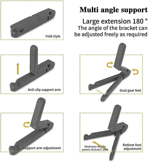 Justerbar Tablet Stand, Desktop Tablet Stand Multi-vinkel Bærbar Stand Til Tablets