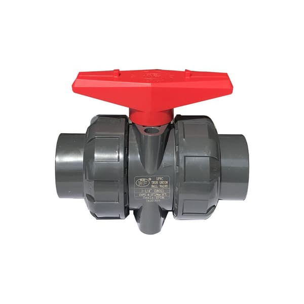 Dobbelt union ventil til opløsningsmiddelsvejsning, 40 mm diameter, PVC kugleventil, kugleventil, kugleventil til swimmingpool, DN32 (indvendig diameter 40 mm)