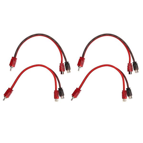 4 pakker RCA-kabel 1 han til 2 hun bilstereo Y-splitterkabel til bilhøjttalersystem