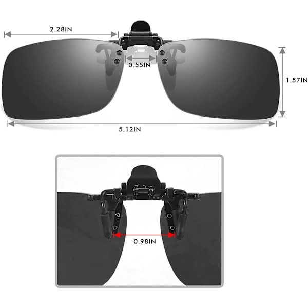 Clip-on solglasögon 4-pack, polariserade linser passar över receptglasögon, fällbara ramlösa myopi närsynta solglasögon kompatibla män kvinnor