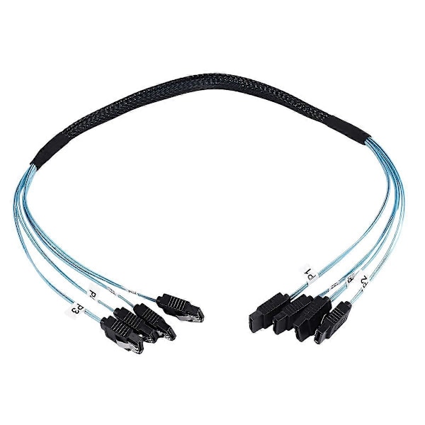 SAS Kabel Sata Kabel Høy Hastighet 6Gbps 4 Porter/Sett for Server 0.5 Meter