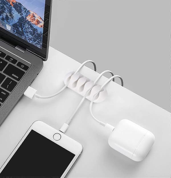 Silikone Kabelclips, 10 Stykker, 5 Størrelser, til Kabel TV Computer Laptop