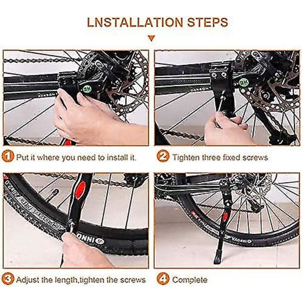1 Mountainbike Aluminium Støttefod Beslag Parkeringsstativ Støtteben Bilstige Cykel Enkelt Støtte Aluminium Støtte