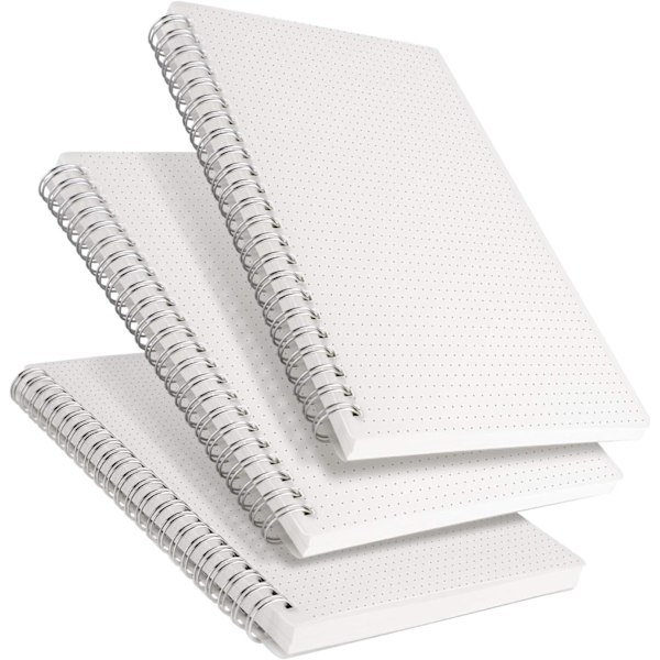 Dot Grid Spiral Notebook - 3-pak, Grid Journal,