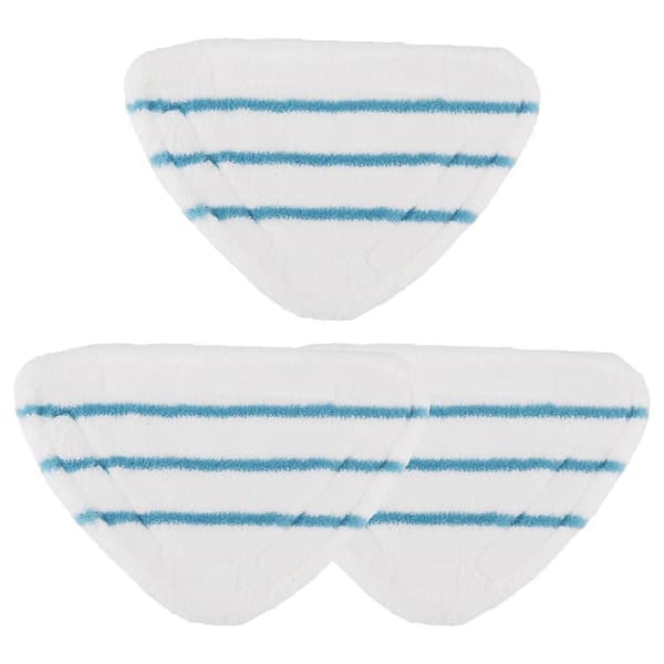 3 stk. Dampmopp Erstatningsputer Trekant Vaskbar Klut Rengjøring Gulv Mikrofiber Moppehode Pad Damp