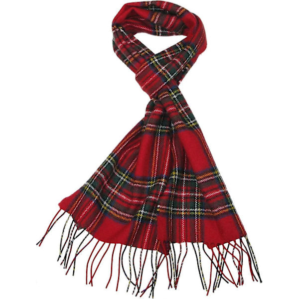 1 st Tartanhalsduk i ull för män & kvinnor - Ren lammullstartanhalsduk (röd)