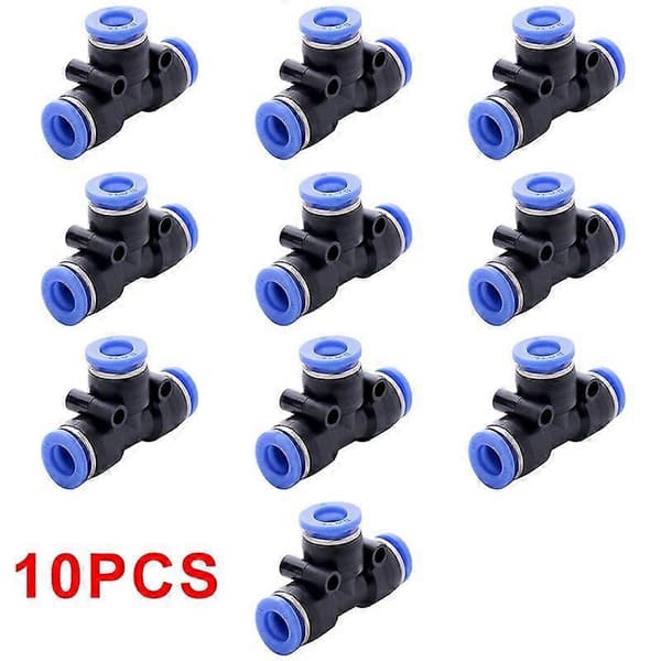 10 st Rör 6mm Vatten Push In Slangkoppling Snabbkoppling Pneumatisk Montering