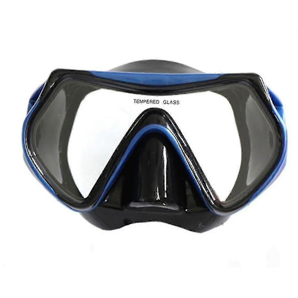 Blå Sort Voksen Dykkermaske Snorkelmaske Anti-dug Scuba Svømmebriller Hærdet Glas Linse Svømmemaske Lc193 12