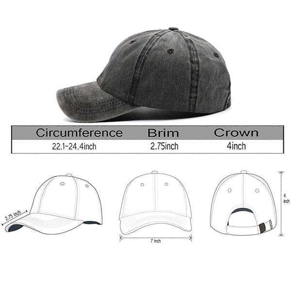 Broderte Ukraina Hatt Retro Vintage Vasket Bomullsdenim Baseballcaps