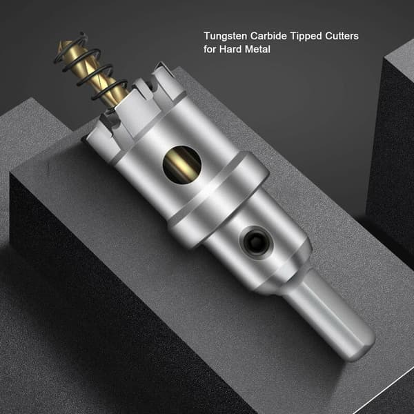 22 mm wolframcarbid hulsav, TCT kerneborebit med 1 titaniumbelagt pilotborebit til rustfrit stål, metalplader...