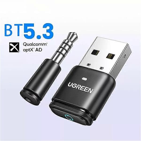 UGREEN 15765 USB Bluetooth 5.3 Adapter Aptx HD Ljudsändare med 3.5mm Mikrofon