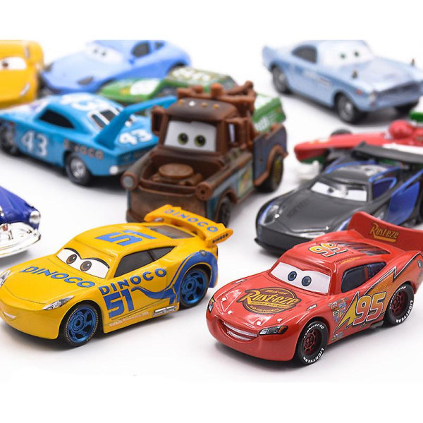 Bærbar oppbevaringsboks for Lightning McQueen-biler, som kan inneholde 30 dobbeltlagsbiler, for parkering, leker, guttegave - kjøretøyleker Box with 14 cars