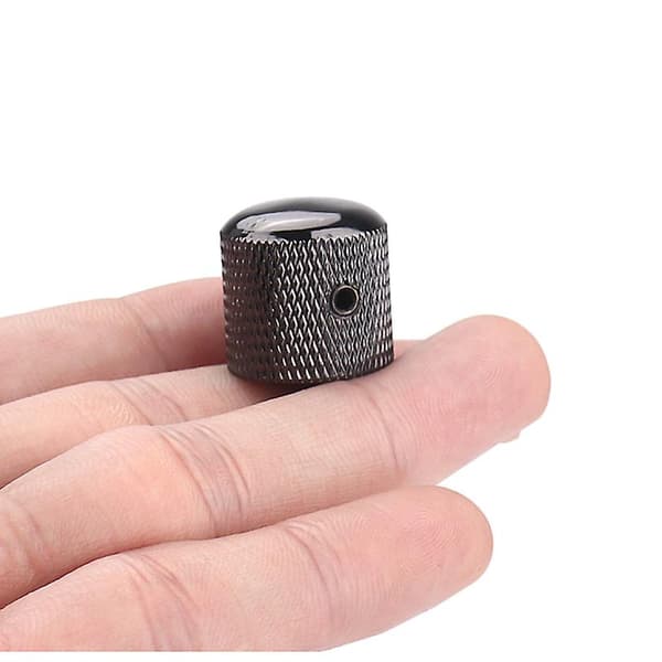 Guitardele 4 stk. Elektrisk Guitar Volumenkontrol Dome Knapper Sort