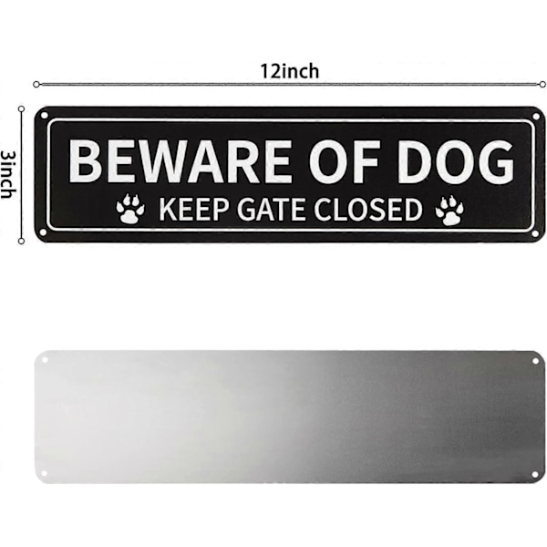 Varning för Hund Skylt - Reflex, Väderbeständig Varning (2-pack) 12