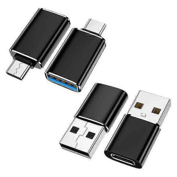4-pakning USB C til USB-adapter & USB til USB C-adapter for /PC////Laptop//CarPlay
