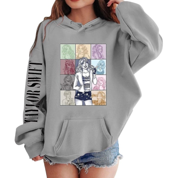 Flickor Hoodies 1989 Casual Taylor Sweatshirt Barn Pojkar Swifts Pullover Hooded Konsert Outfit För 4-14 05 gray 13 to 14 Years