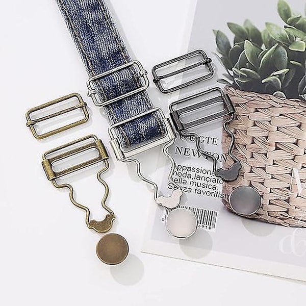6 Set Overallspännen, Metalliska Suspender Spännen, 38mm Overall Suspenders Dungaree Spännen Och Knappar För Bib Byxor