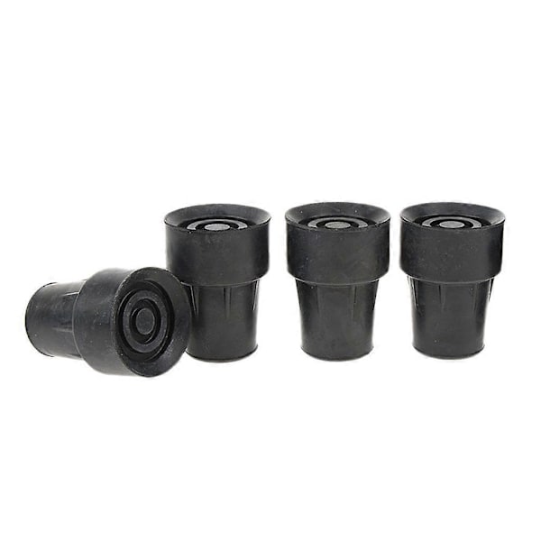 4 stk. Vandrestok Ferrule Gummi Krykke Spidser Bundbeskyttelse 16mm