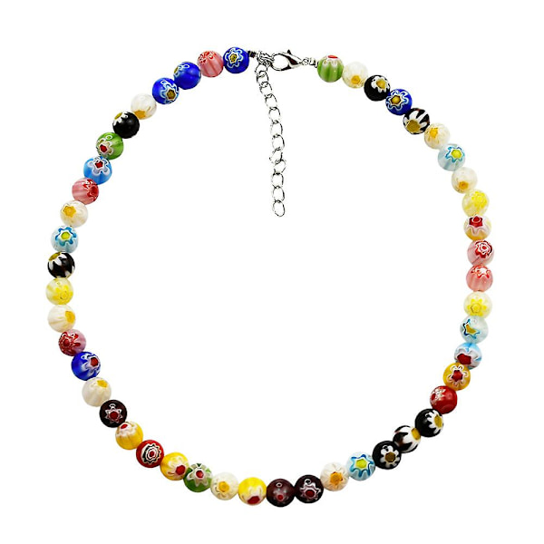 Boho Beads Blomster Halskjede Choker Kjede Dame Smykker Gave, 1 stk