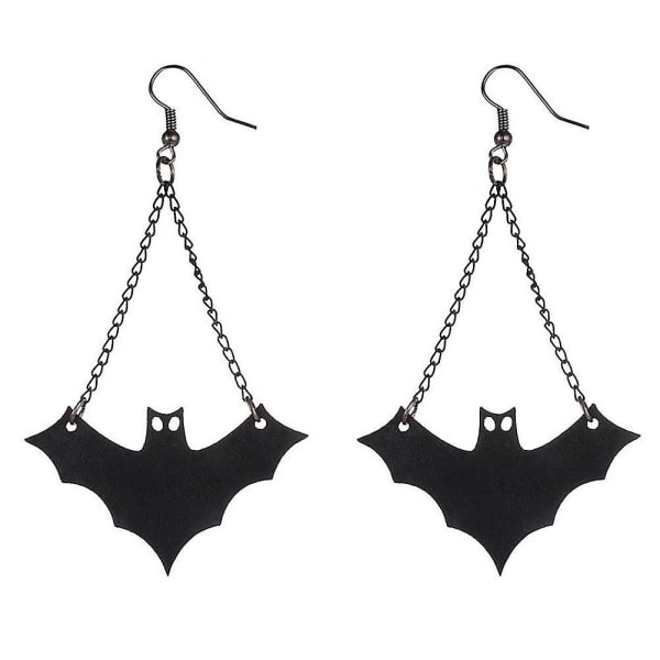 1 par personliga fladdermusörhängen för kvinnor Halloween smycken accessoarer kreativa Halloween fladdermusörhängen (svart)