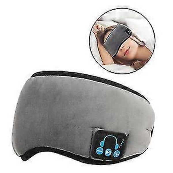 Bluetooth Trådlös Sömnmask med Inbyggda Hörlurar - Grå Tvättbar Sovmask